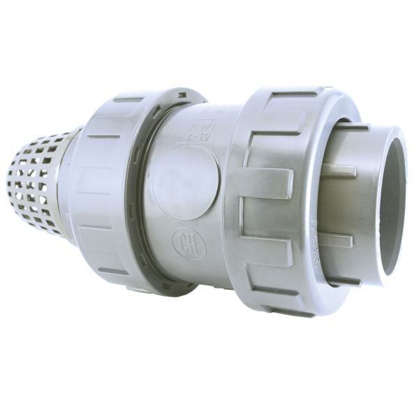 CHECK FOOT VALVE WITH SPRING SINGLE UNION SOLVENT EPDM